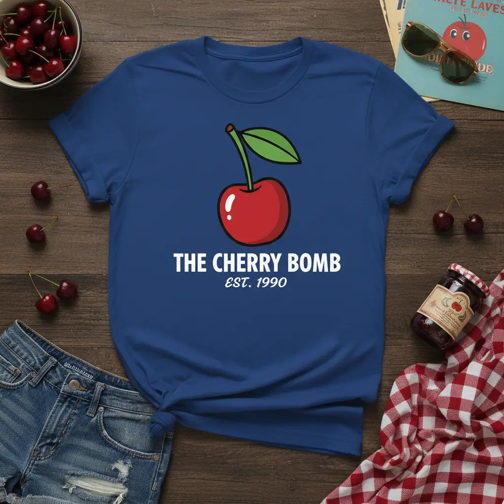 The Cherry Bomb Est. 1990 Retro Graphic T-Shirt