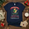 The Code of Elves Christmas shirt with a quote about treating every day like Christmas and spreading cheer, featuring a