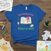 The Coloring Artist Genius at Work t-shirt design featuring pigs with a coloring book and crayons