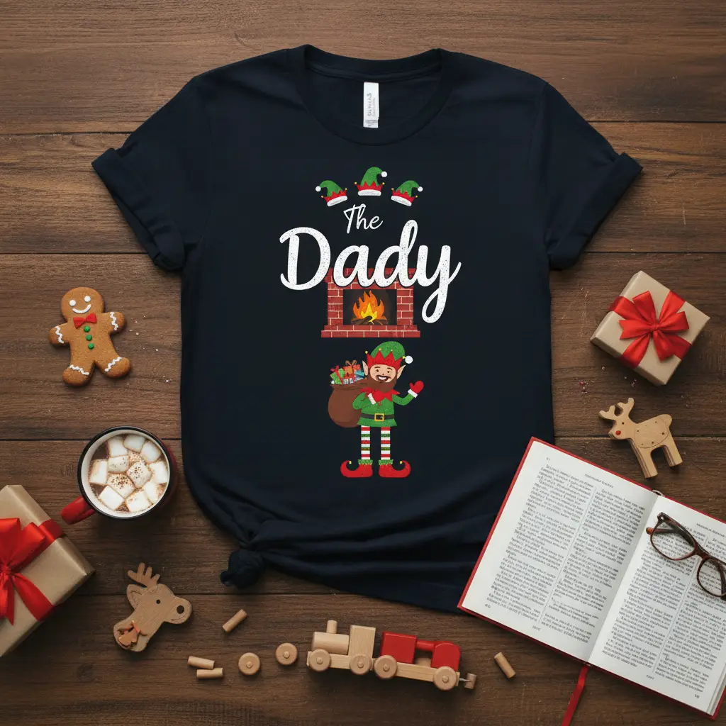 The Dady Christmas Elf T-Shirt Festive Holiday Gift