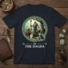 The Dagda Celtic mythology t-shirt design showing an Irish god with a boar and raven, featuring pagan symbols and text