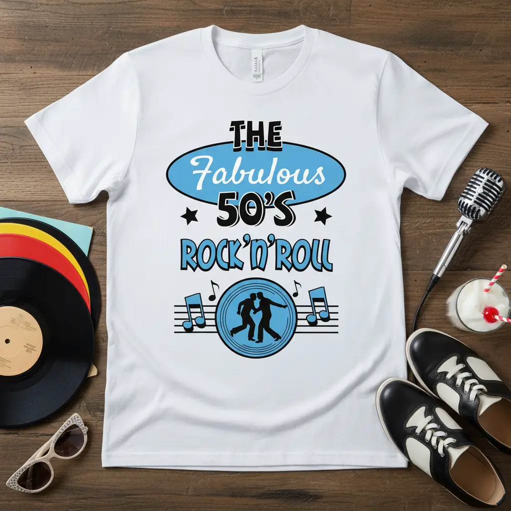 The Fabulous 50’s Rock ‘n’ Roll T-Shirt Retro Music Gift