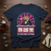 The Gentleman Capybara t-shirt design with a capybara in a tuxedo holding a wine glass
