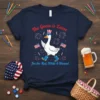 The Goose is Loose For the Red, White & Broose! patriotic 4th of July t-shirt with a goose wearing a