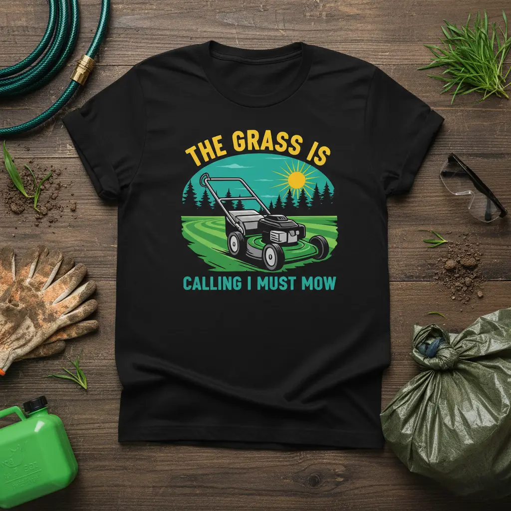 The Grass Is Calling I Must Mow T-Shirt Funny Gardener Gift