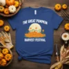 The Great Pumpkin Harvest Festival t-shirt with a cute pumpkin family graphic and a full moon