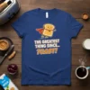 The Greatest Thing Since Toast funny superhero breakfast quote t-shirt design