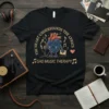 Sad Music Therapy t-shirt with the text "The Heart Understands The Lyrics" and a crying heart graphic wearing headphones