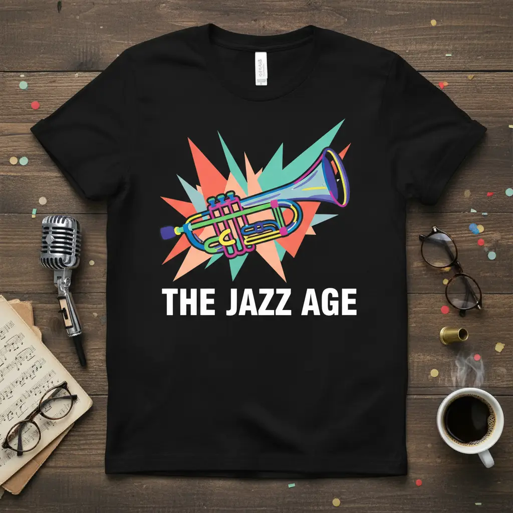 The Jazz Age Trumpet T-Shirt Retro Music Lover Gift