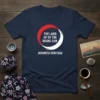 The Land of the Rising Sun Japanese Heritage t-shirt with a red and white brushstroke circle design
