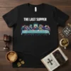 The Last Supper T-Shirt featuring Jesus and disciples at a table, with bold white text "THE LAST SUPPER" above the