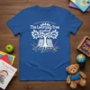 The Learning Tree preschool t-shirt design with a white tree of books and crayons, representing O'Fallon First United Methodist Church