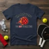 Pickleball t-shirt design featuring a pickleball on fire with text "the leftovers TOO HOT TO DINK WITH"