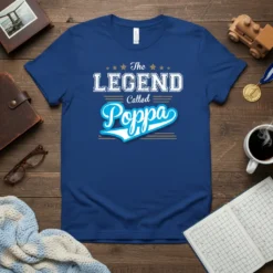 The Legend Called Poppa t-shirt design with vintage-style typography and star accents