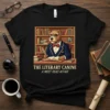 The Literary Canine A Most Read Affair t-shirt design featuring a dog in a suit reading a book in a