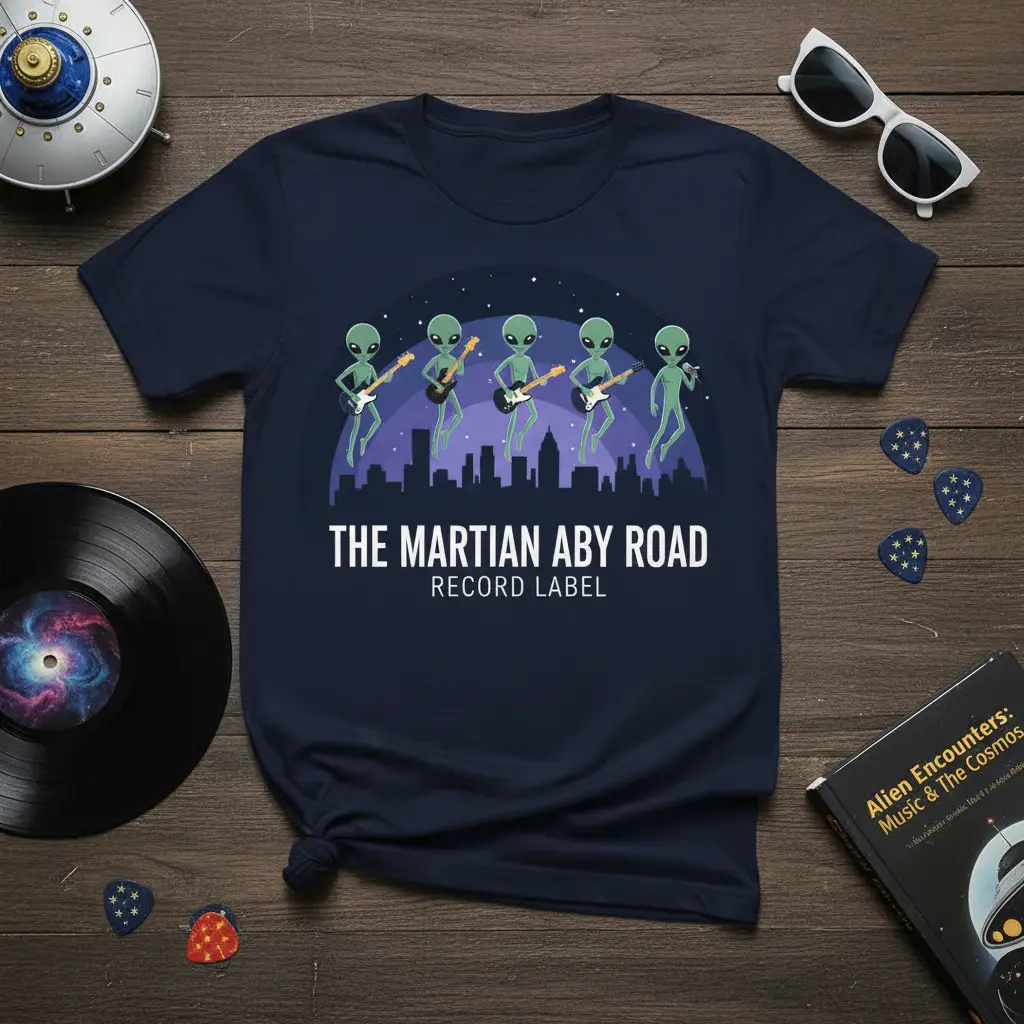 The Martian Aby Road Record Label Alien Band T-Shirt