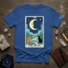 The Moon Tarot Card Cats eye-catching graphic design printed on comfortable cotton t-shirt