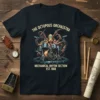 The Octopous Orchasstra Mechanical Rhythm Section Est. 1888 t-shirt design featuring an octopus playing drums