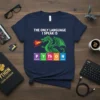 The Only Language I Speak Is PYTHON t-shirt with a dragon and periodic table elements for Python programming