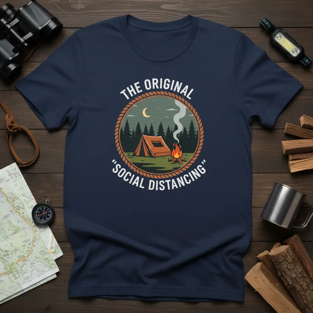 The Original “social Distancing” Camping T-Shirt Gift