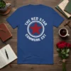 The Red Star Commune Est t-shirt with a red star inside a white circle and text