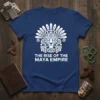 The Rise of the Maya Empire t-shirt with white jaguar mask graphic and Mayan symbols