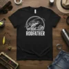 The Rodfather t-shirt design with a bass fish jumping from a fishing rod and waves