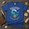The Sea Is Everything I Dream To Be quote with wave and mermaid tail on a blue t-shirt