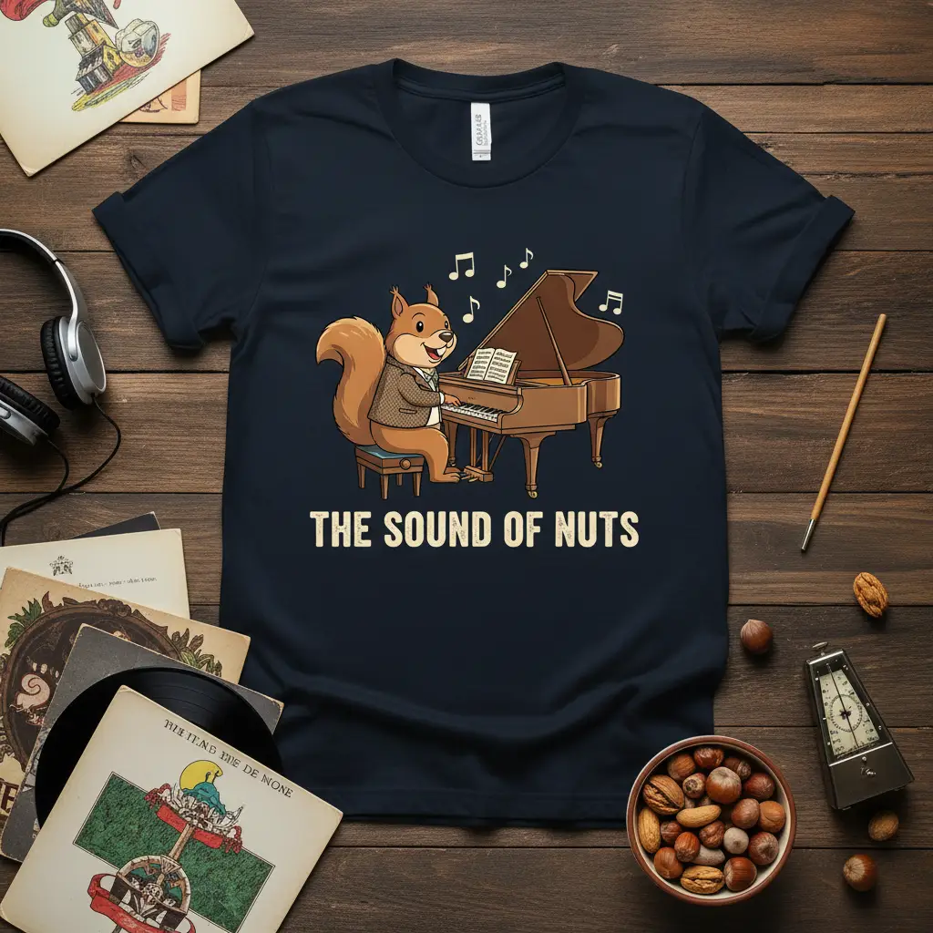 The Sound of Nuts Squirrel Piano T-Shirt Funny Music Gift