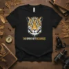 Black t-shirt featuring a geometric jaguar face with the text "THE SPIRIT OF THE JUNGLE" below