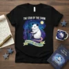 The Star of the Show Opossum Dreamer t-shirt design with a white opossum climbing a starry night tree, featuring the