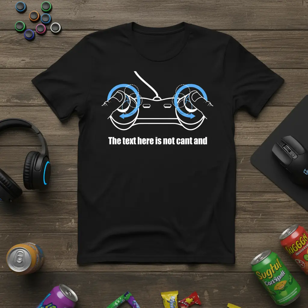 The Text Here Is Not Cant and Gamer T-Shirt Funny Gift