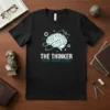The Thinker Critical Thought Is Power T-Shirt with a brain graphic and gears