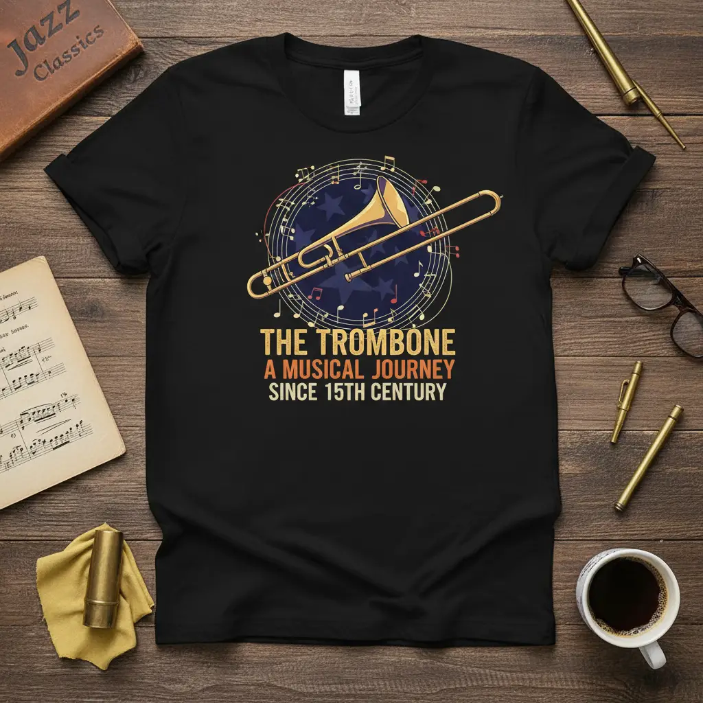 The Trombone a Musical Journey T-Shirt Gift for Musicians