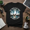 Black t-shirt with "The Truth Is Up There My Human Is Weird" text, featuring a Siamese cat, UFOs, and alien
