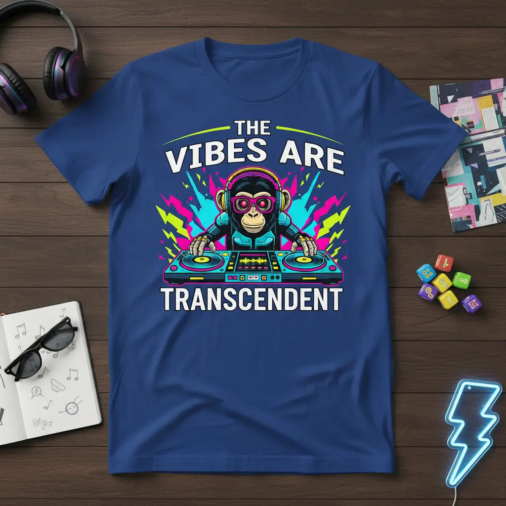 The Vibes Are Transcendent Dj Monkey T-Shirt Music Lover Gift