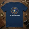 The Wild Unleashed t-shirt design featuring a stylized, colorful animal eye and geometric border