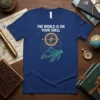 The World Is On Your Shell T-Shirt with sea turtle, globe, and compass design
