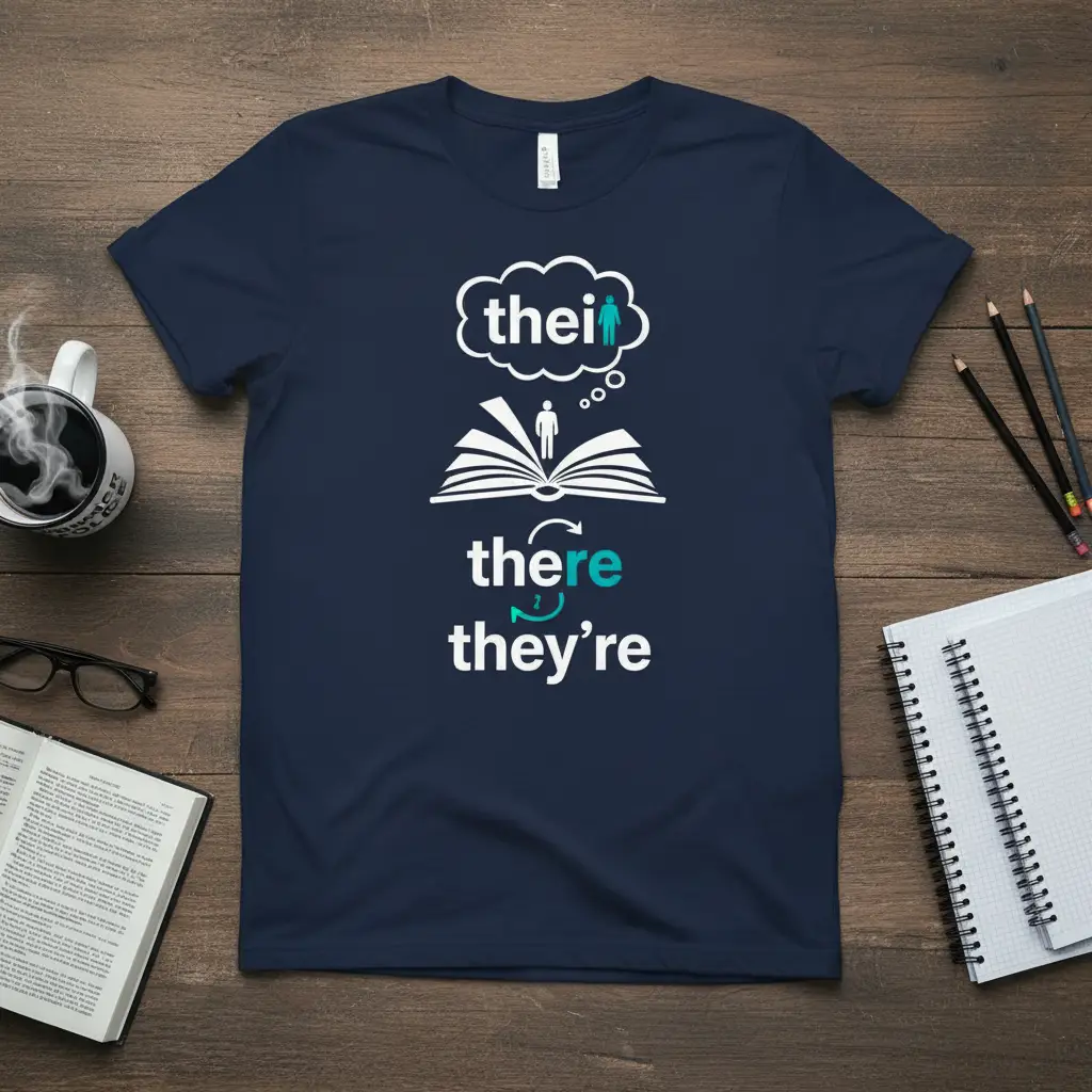 Their There They’re Grammar Humor T-Shirt for English Lovers