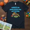 There's So Much Room For Activities text with a colorful playground graphic on a navy t-shirt