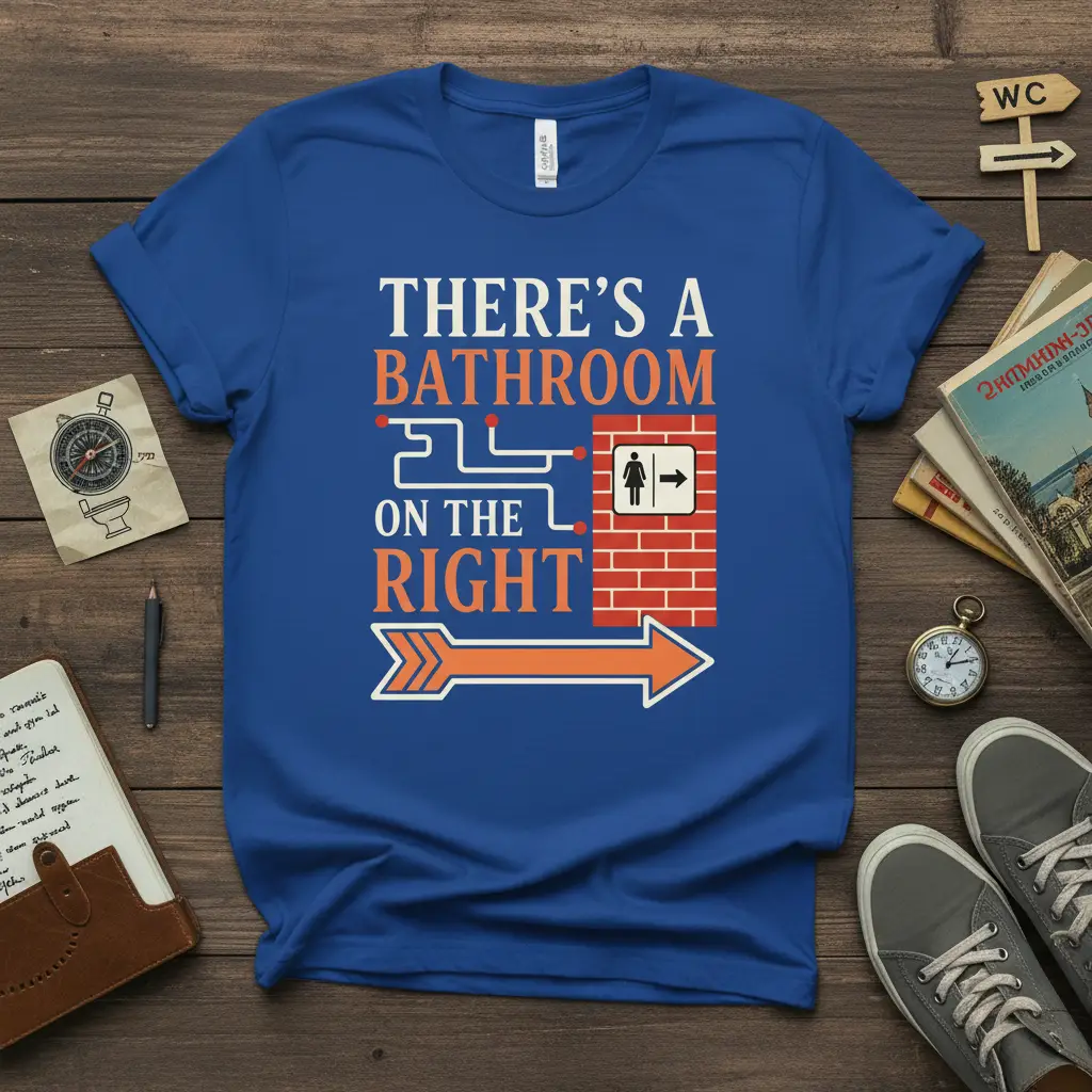 There’s a Bathroom on the Right Funny Quote T-Shirt