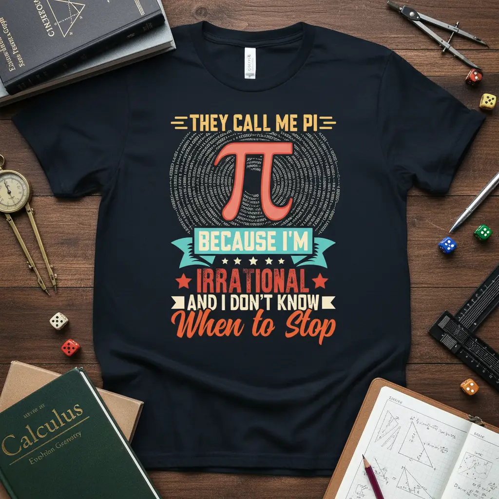 They Call Me Pi Because I’m Irrational T-Shirt Math Gift