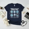 Navy t-shirt listing "Things I Do In My Spare Time" for Chi-Poo owners with illustrations of pet activities