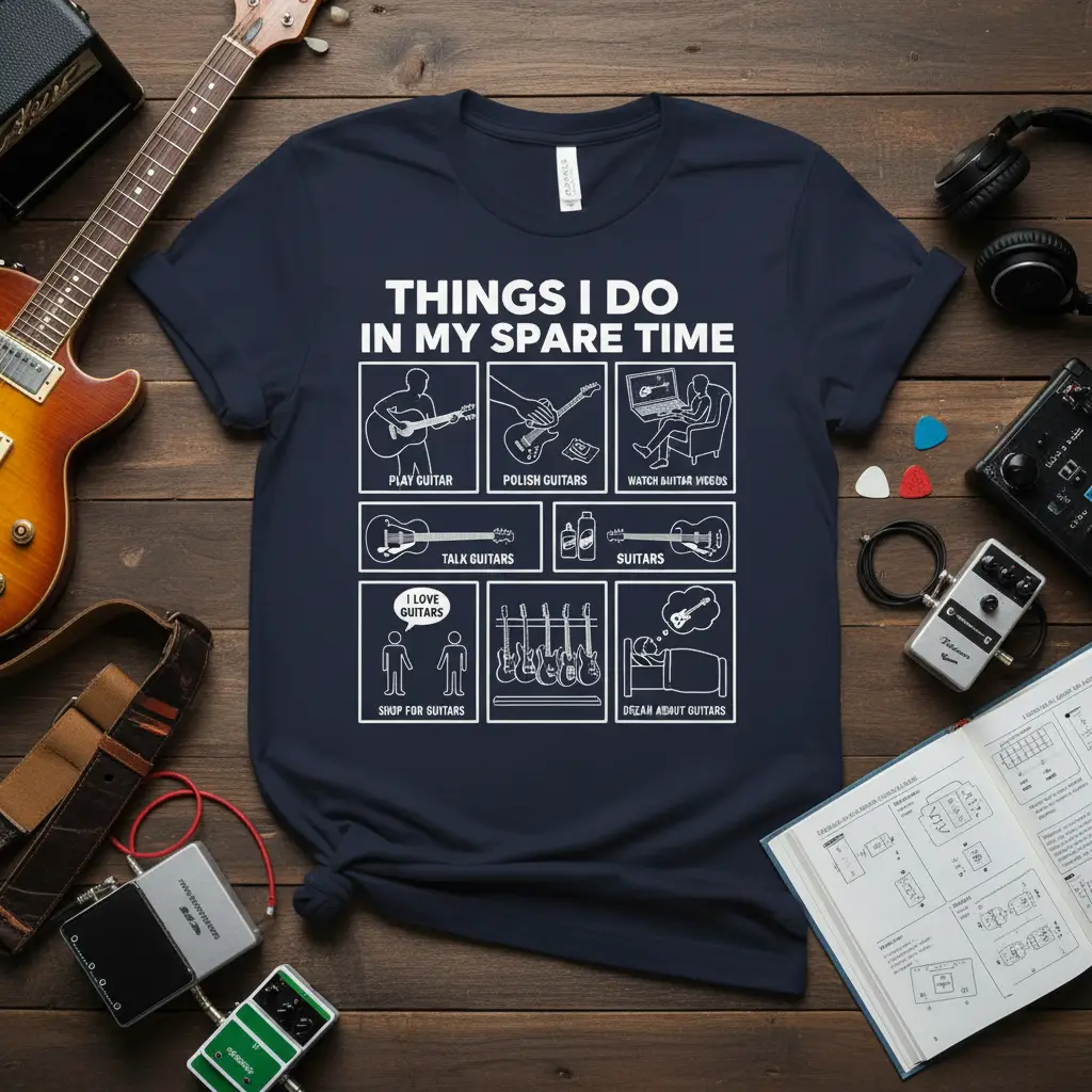 Things I Do in My Spare Time Guitarist Tee for Men