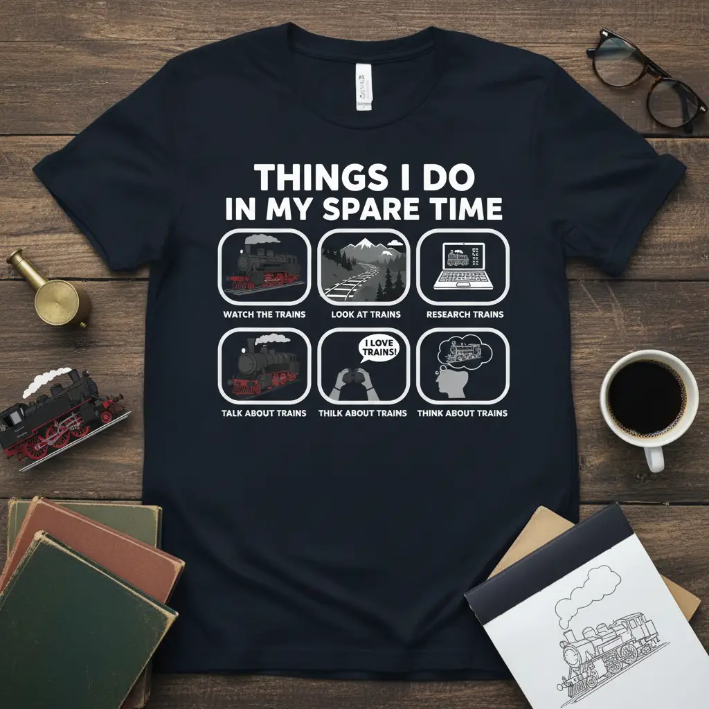 Things I Do in My Spare Time Train Lover Tee