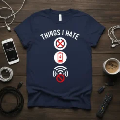 Things I Hate No text design featuring creative typography on quality t-shirt