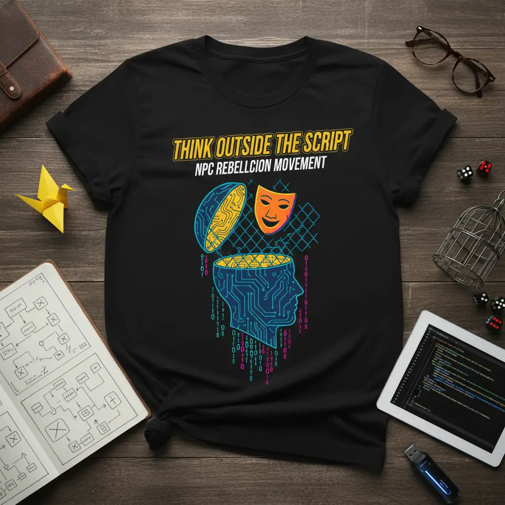 Think Outside the Script Npc Rebellion Movement Tee