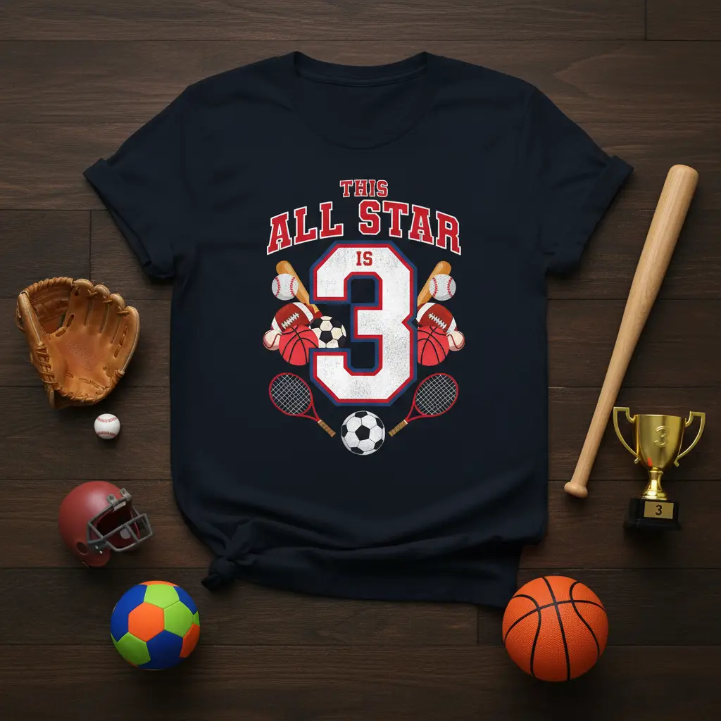 This All Star Is 3rd Birthday T-Shirt for Boys