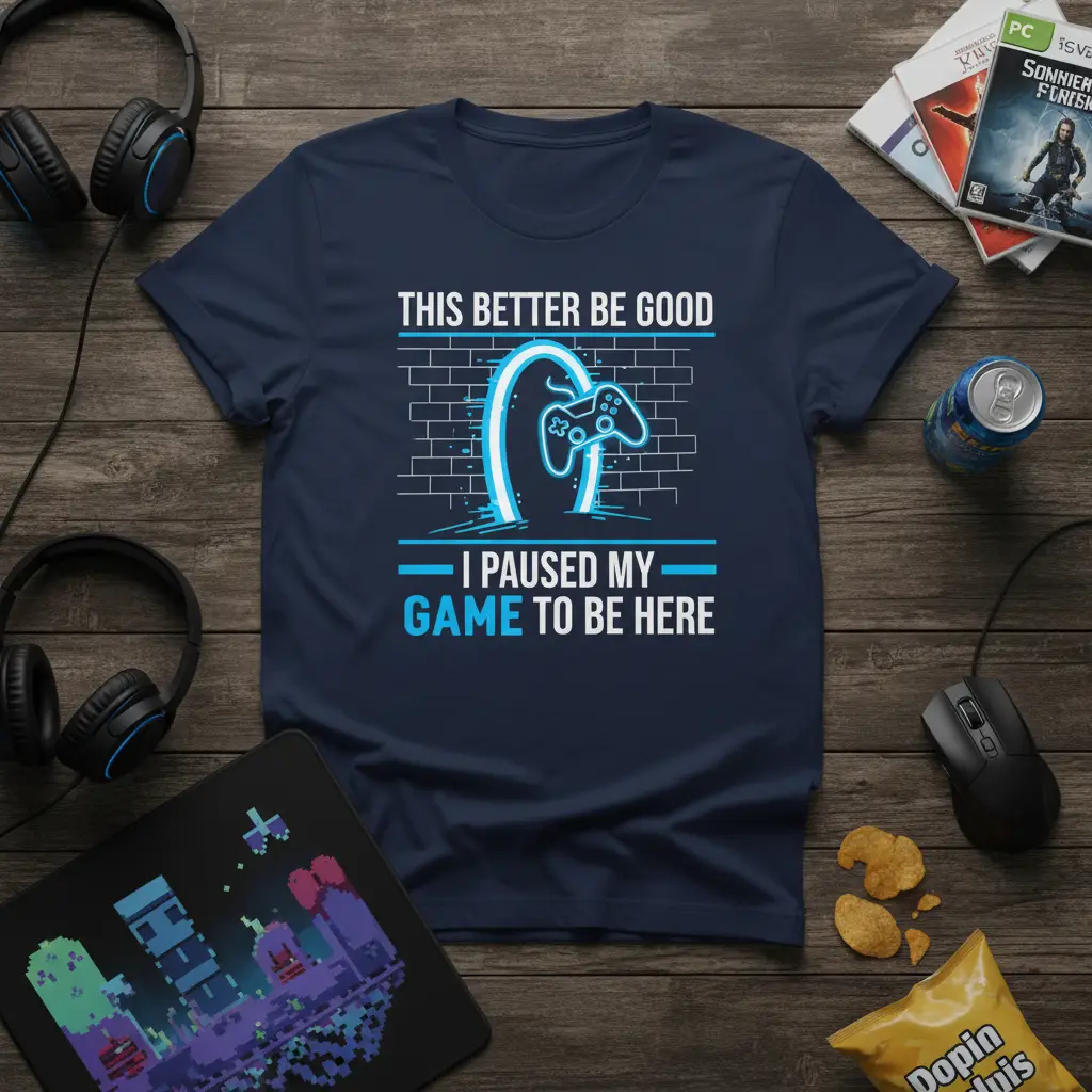 This Better Be Good I Paused My Game T-Shirt Gamer Gift