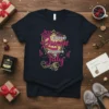 This BIRTHDAY Queen WAS BORN IN July text with crown and lion graphic on a navy t-shirt